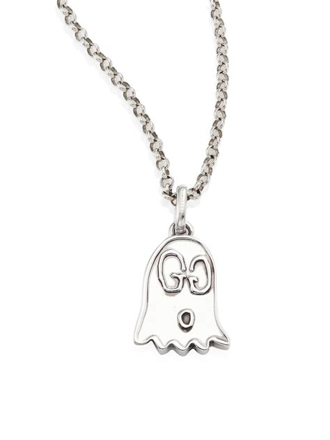 gucci ghost sterling silver necklce|Gucci ghost background.